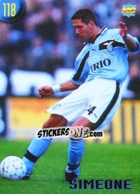 Figurina Simeone - Calcio 1999-2000 Etichetta Nera - Mundicromo