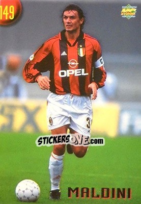 Sticker Maldini - Calcio 1999-2000 Etichetta Nera n. 149 - Mundicromo