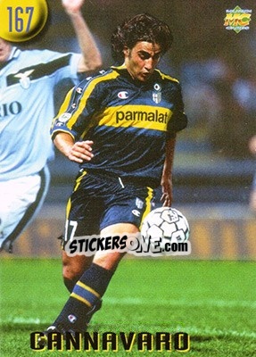 Sticker Cannavaro - Calcio 1999-2000 Etichetta Nera n. 167 - Mundicromo