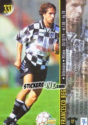 Sticker Bega / Scalzo - Calcio 1999-2000 Etichetta Nera n. 331 - Mundicromo