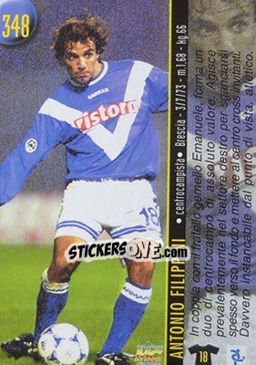 Sticker Filippini / Raducioiu - Calcio 1999-2000 Etichetta Nera - Mundicromo