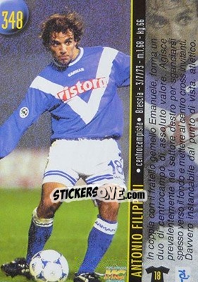 Sticker Filippini / Raducioiu - Calcio 1999-2000 Etichetta Nera n. 348 - Mundicromo