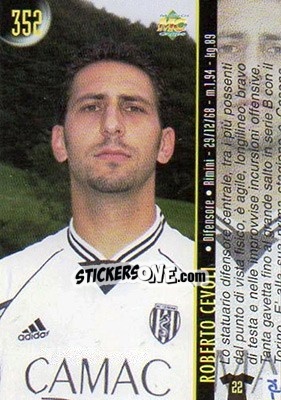 Sticker Roberto Cevoli - Calcio 1999-2000 Etichetta Nera n. 352 - Mundicromo