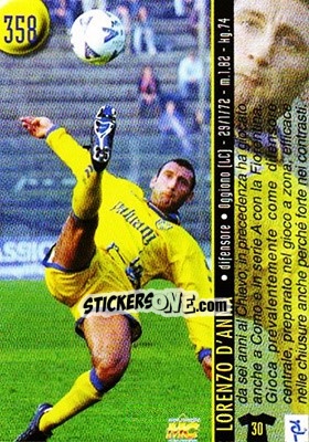 Sticker D'anna / Zanchetta - Calcio 1999-2000 Etichetta Nera n. 358 - Mundicromo
