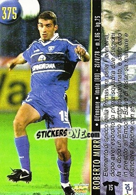 Sticker Mirri / Pane - Calcio 1999-2000 Etichetta Nera n. 375 - Mundicromo