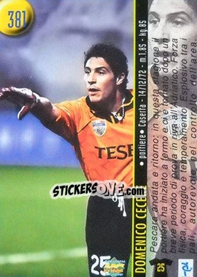 Sticker Perra / Cecere - Calcio 1999-2000 Etichetta Nera - Mundicromo