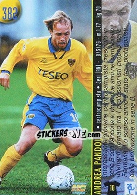 Sticker Prete / Pandolfi - Calcio 1999-2000 Etichetta Nera n. 382 - Mundicromo