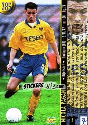 Sticker Pagani / Rachini - Calcio 1999-2000 Etichetta Nera n. 385 - Mundicromo