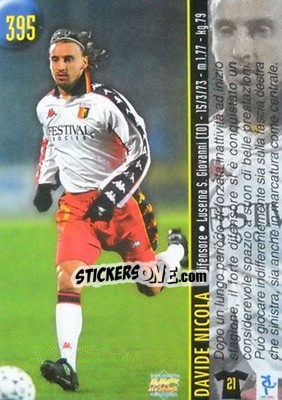Sticker Carparelli / Nicola - Calcio 1999-2000 Etichetta Nera n. 395 - Mundicromo