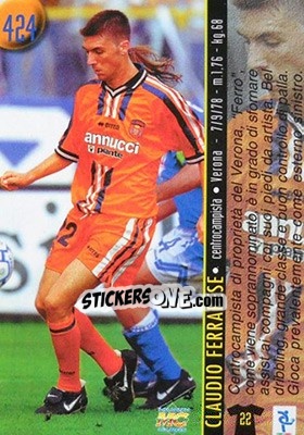 Sticker Claudio Ferrarese - Calcio 1999-2000 Etichetta Nera n. 424 - Mundicromo