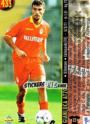 Sticker Agostini /Atzori - Calcio 1999-2000 Etichetta Nera n. 433 - Mundicromo