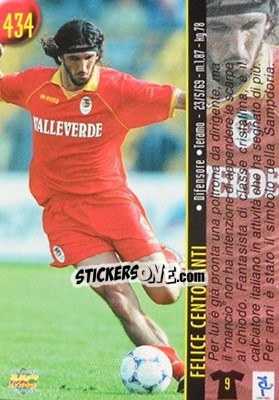 Sticker Dell'anno / Centofanti - Calcio 1999-2000 Etichetta Nera n. 434 - Mundicromo