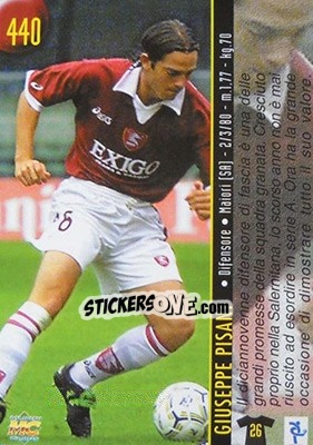 Sticker Rossi / Pisani - Calcio 1999-2000 Etichetta Nera n. 440 - Mundicromo