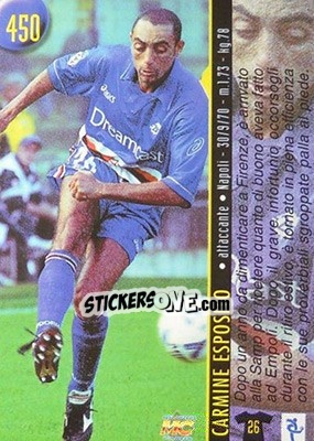 Sticker Esposito / Sakic - Calcio 1999-2000 Etichetta Nera n. 450 - Mundicromo