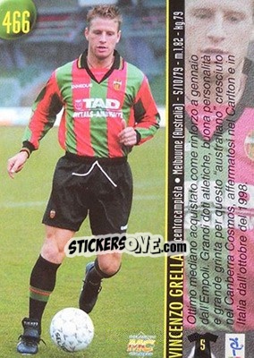 Sticker Grella / Sassarini - Calcio 1999-2000 Etichetta Nera n. 466 - Mundicromo