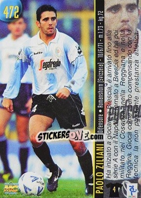 Sticker Longhi / Ziliani - Calcio 1999-2000 Etichetta Nera n. 472 - Mundicromo