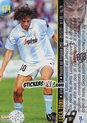 Sticker Centurioni / Toni - Calcio 1999-2000 Etichetta Nera n. 474 - Mundicromo