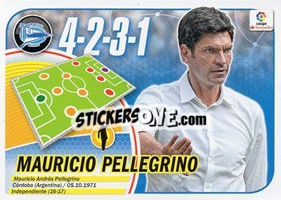 Sticker Entrenador Mauricio Pellegrino (2) - Liga Spagnola 2016-2017 n. 2 - Colecciones ESTE
