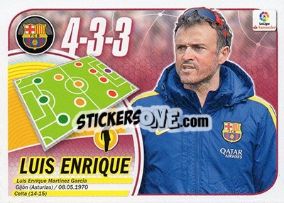 Sticker Entrenador Luis Enrique (8) - Liga Spagnola 2016-2017 n. 8 - Colecciones ESTE