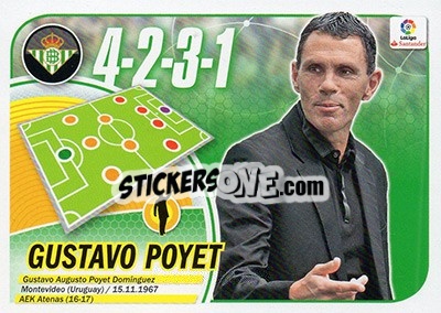 Cromo Entrenador Gustavo Poyet (10) - Liga Spagnola 2016-2017 - Colecciones ESTE