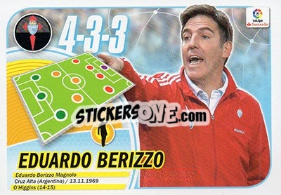 Sticker Entrenador Eduardo Berizzo (12) - Liga Spagnola 2016-2017 n. 12 - Colecciones ESTE