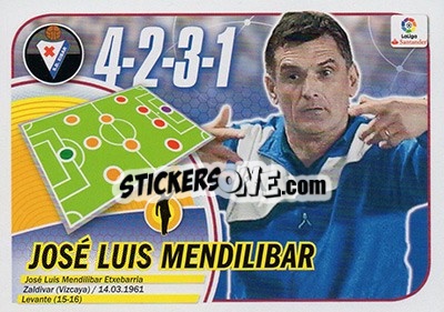 Sticker Entrenador José Luis Mendilíbar (16) - Liga Spagnola 2016-2017 - Colecciones ESTE