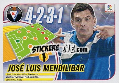 Sticker Entrenador José Luis Mendilíbar (16) - Liga Spagnola 2016-2017 n. 16 - Colecciones ESTE