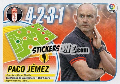 Sticker Entrenador Paco Jémez (20) - Liga Spagnola 2016-2017 n. 20 - Colecciones ESTE