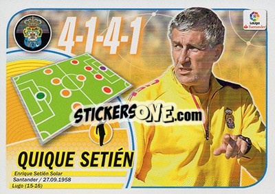 Cromo Entrenador Quique Setién (22) - Liga Spagnola 2016-2017 n. 22 - Colecciones ESTE