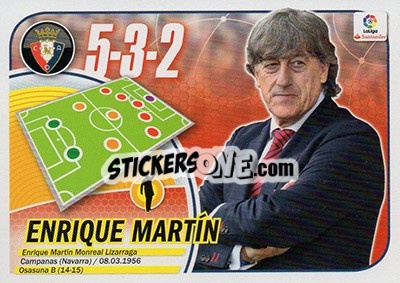 Figurina Entrenador Enrique Martín (30) - Liga Spagnola 2016-2017 n. 30 - Colecciones ESTE