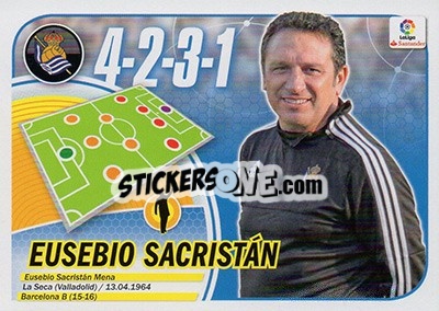 Sticker Entrenador Eusebio Sacristán (32) - Liga Spagnola 2016-2017 n. 32 - Colecciones ESTE