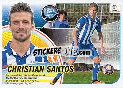 Sticker Christian Santos (10) - Liga Spagnola 2016-2017 n. 50 - Colecciones ESTE