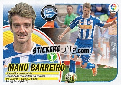 Sticker Manu Barreiro (14A) - Liga Spagnola 2016-2017 n. 54 - Colecciones ESTE