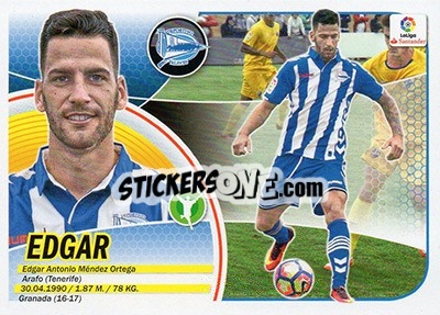 Sticker Edgar (14B) - Liga Spagnola 2016-2017 n. 55 - Colecciones ESTE