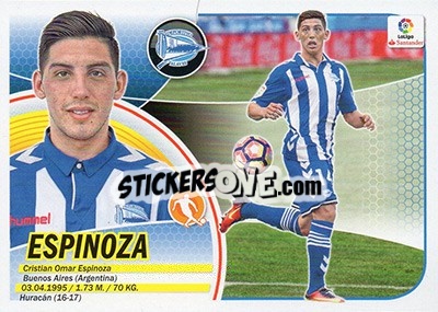 Sticker Cristian Espinoza (11BIS) - Liga Spagnola 2016-2017 - Colecciones ESTE