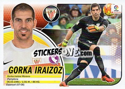 Sticker Gorka Iraizoz (1) - Liga Spagnola 2016-2017 n. 71 - Colecciones ESTE