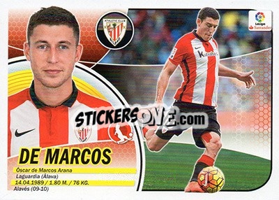 Figurina De Marcos (3) - Liga Spagnola 2016-2017 n. 73 - Colecciones ESTE