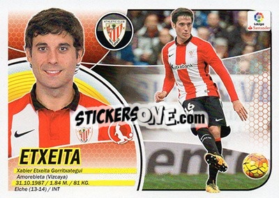 Cromo Etxeita (6) - Liga Spagnola 2016-2017 n. 77 - Colecciones ESTE