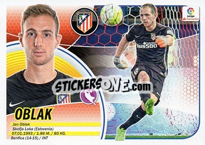 Sticker Oblak (1) - Liga Spagnola 2016-2017 n. 101 - Colecciones ESTE