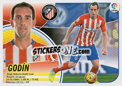 Sticker Godín (4) - Liga Spagnola 2016-2017 n. 104 - Colecciones ESTE
