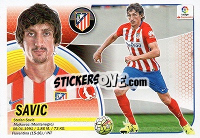 Sticker Stefan Savic (6A) - Liga Spagnola 2016-2017 n. 106 - Colecciones ESTE