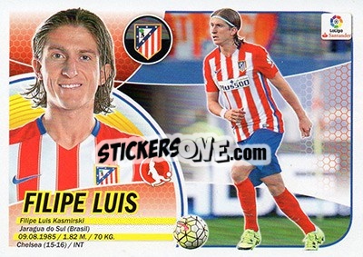 Sticker Filipe Luis (7) - Liga Spagnola 2016-2017 n. 108 - Colecciones ESTE