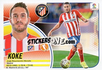 Sticker Koke (12) - Liga Spagnola 2016-2017 - Colecciones ESTE