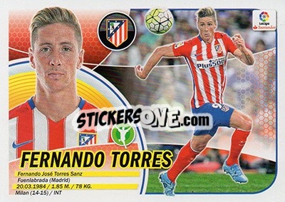 Sticker Fernando Torres (16) - Liga Spagnola 2016-2017 n. 118 - Colecciones ESTE