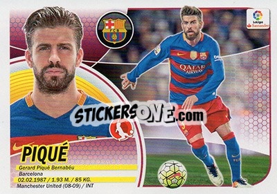 Sticker Piqué (4) - Liga Spagnola 2016-2017 - Colecciones ESTE