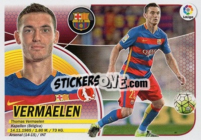 Sticker Vermaelen (6B) - Liga Spagnola 2016-2017 - Colecciones ESTE