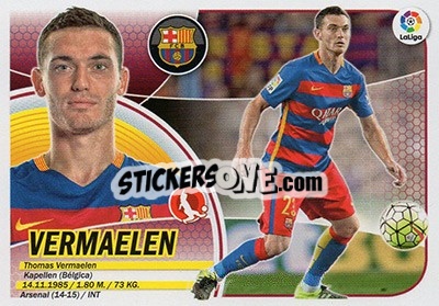 Sticker Vermaelen (6B) - Liga Spagnola 2016-2017 n. 137 - Colecciones ESTE