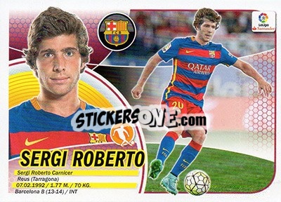 Sticker Sergi Roberto (10) - Liga Spagnola 2016-2017 - Colecciones ESTE