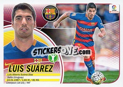 Sticker Luis Suárez (16) - Liga Spagnola 2016-2017 n. 148 - Colecciones ESTE