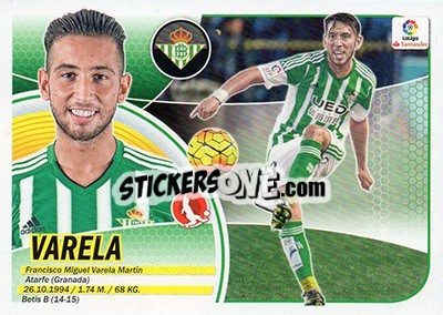 Sticker Varela (4B) - Liga Spagnola 2016-2017 - Colecciones ESTE
